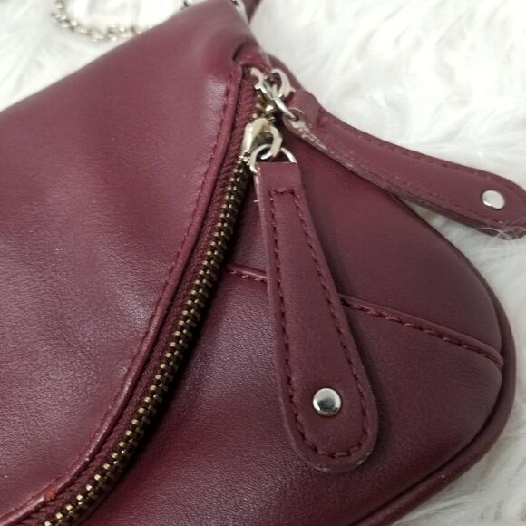 STREET LEVEL BURGANDY CROSSBODY BAG W/CHAIN STRAP - Picture 3 of 9